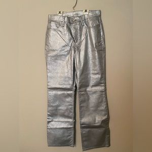 J.Crew Slim demi boot jean in coated silver